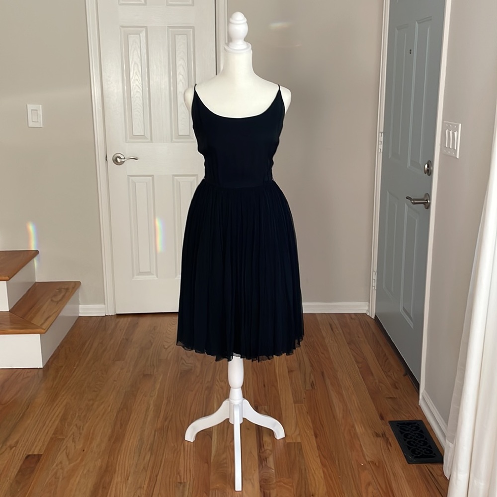 VINTAGE Black Chiffon Party Dress 1950s Dress